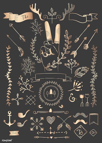 Hand drawn boho doodle element  vectors colle.. | Free stock vector - 599131