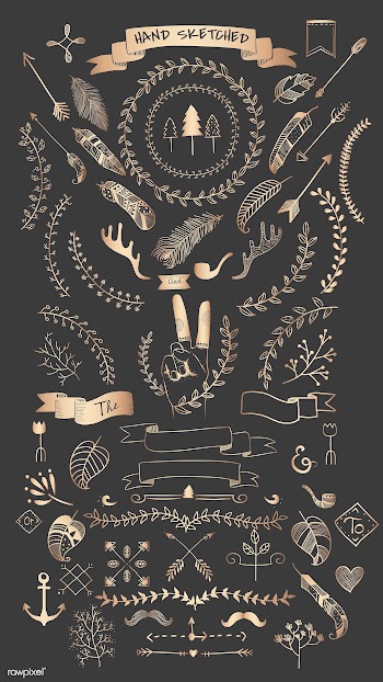 Hand drawn boho doodle element  vectors colle.. | Free stock vector - 599134