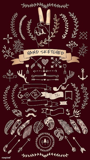 Hand drawn boho doodle element  vectors colle.. | Free stock vector - 599136