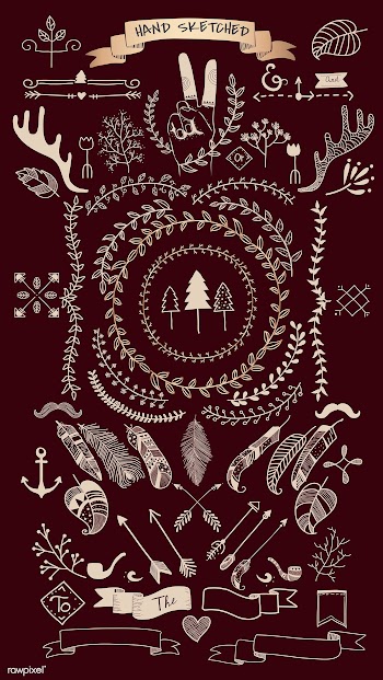 Hand drawn boho doodle element  vectors colle.. | Free stock vector - 599137