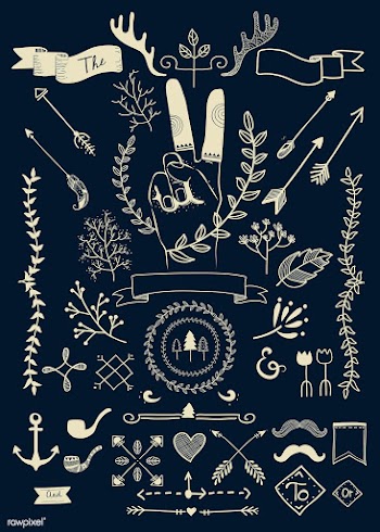 Hand drawn boho doodle element  vectors colle.. | Free stock vector - 599140