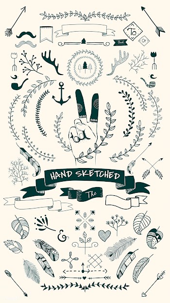 Hand drawn boho doodle element  vectors colle.. | Free stock vector - 599141