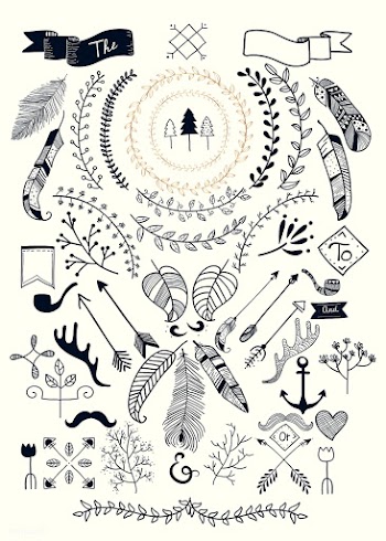 Hand drawn boho doodle element  vectors colle.. | Free stock vector - 599142