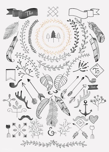 Hand drawn boho doodle element  vectors colle.. | Free stock vector - 599146
