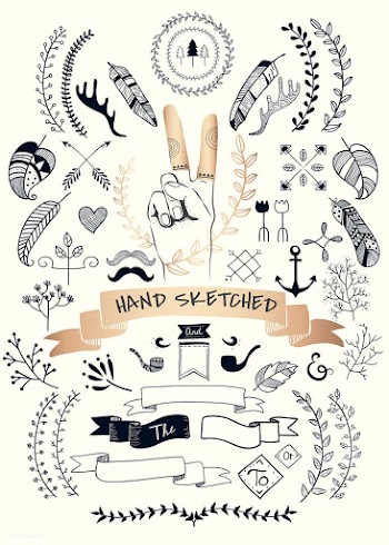 Hand drawn boho doodle element  vectors colle.. | Free stock vector - 599148