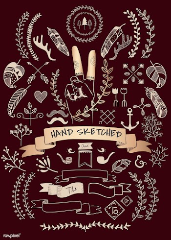 Hand drawn boho doodle element  vectors colle.. | Free stock vector - 599149