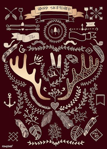 Hand drawn boho doodle element  vectors colle.. | Free stock vector - 599150