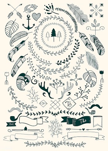 Hand drawn boho doodle element  vectors colle.. | Free stock vector - 599151