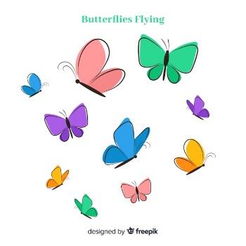 Hand drawn butterfly collection Free Vector