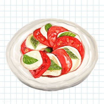 Hand drawn caprese salad watercolor style | Free stock vector - 393271