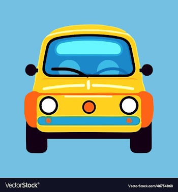 hand drawn car clipart for greeting card