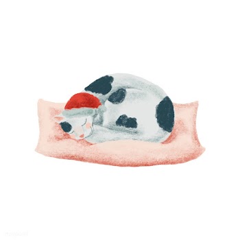 Hand drawn cat sleeping on Christmas night | Free stock vector - 488737