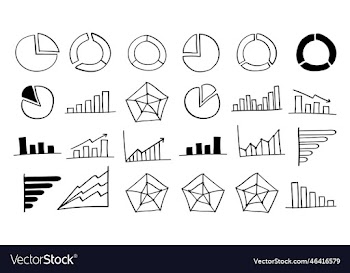 hand drawn charts and graphs icon