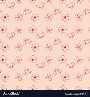 hand drawn cherry blossoms flower with pink