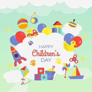 Hand drawn children's day wallpaper Free Vector