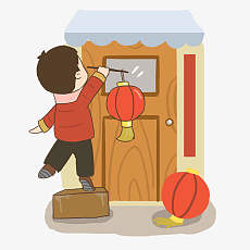 Hand drawn chinese new year lanterns hanging illustration image ...