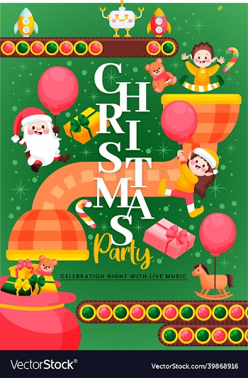 hand drawn christmas party flyer