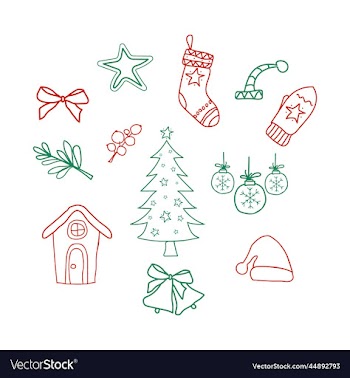 hand drawn christmas set