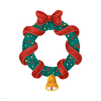 Hand drawn Christmas wreath with red bow and .. | Free stock vector - 488804