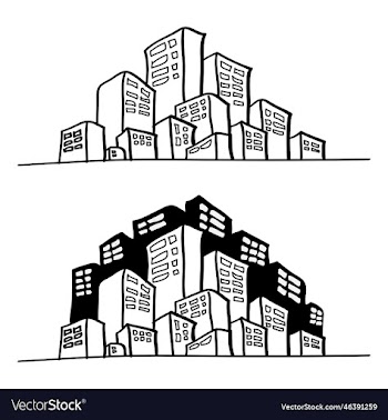 hand drawn cityscape