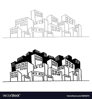 hand drawn cityscape