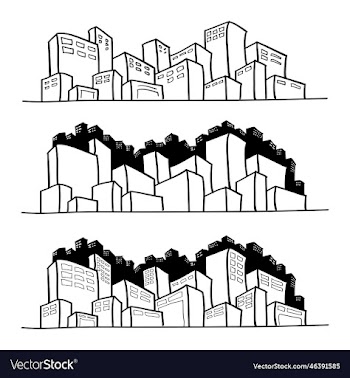 hand drawn cityscape