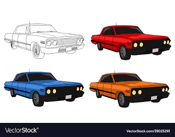 hand drawn classic car collection