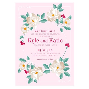 Hand drawn colorful wedding invitation Free Vector