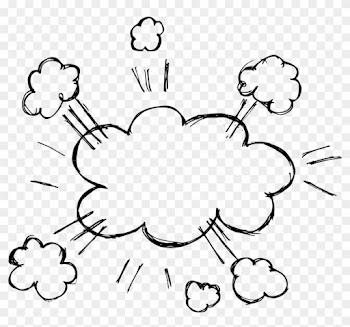 Hand Drawn Comic Speech Bubble Explosion Vector - Comic Explosion Black And White Png