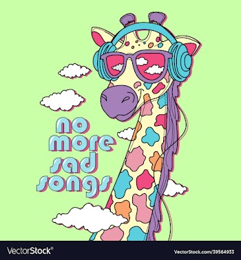 hand drawn cool giraffe