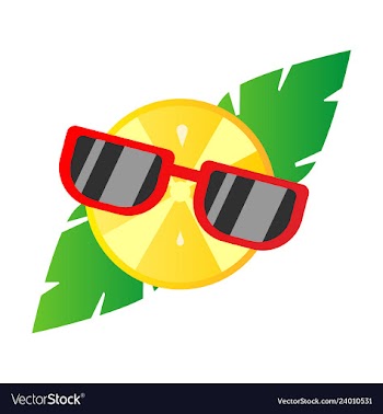 Hand drawn cool lemon with glasses isolated on vector image
