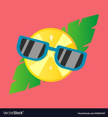 Hand drawn cool lemon with glasses isolated on vector image