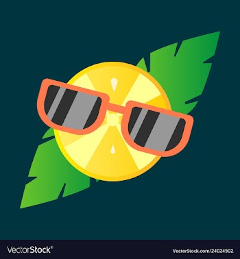 Hand drawn cool lemon with glasses isolated on vector image