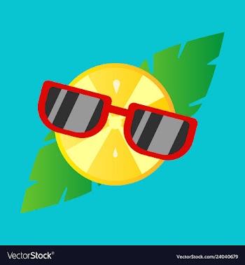 Hand drawn cool lemon with glasses isolated on vector image