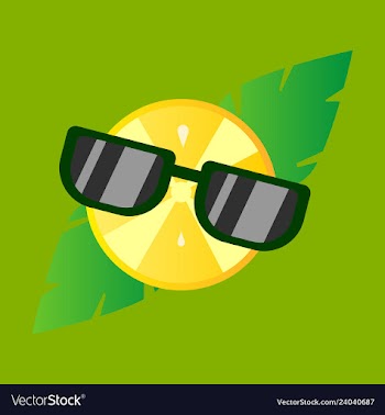 Hand drawn cool lemon with glasses isolated on vector image