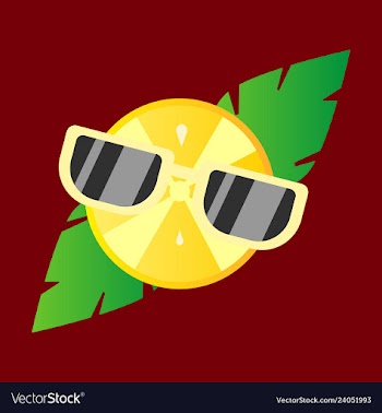 Hand drawn cool lemon with glasses isolated on vector image