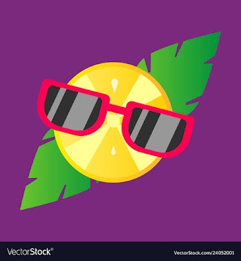Hand drawn cool lemon with glasses isolated on vector image