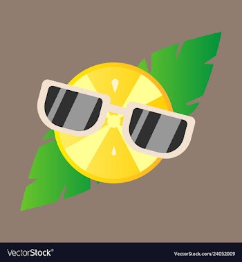 Hand drawn cool lemon with glasses isolated on vector image