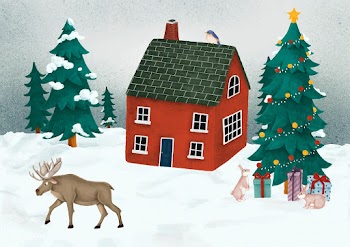 Hand-drawn country red house on a snowy Chris.. | Free stock vector - 543825