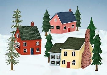 Hand-drawn countryside village covered in win.. | Free stock vector - 543859
