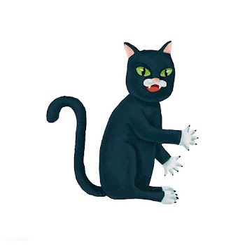 Hand drawn crazy black cat | Free stock vector - 469096