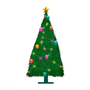 Hand drawn decorated Christmas tree | Free stock vector - 520243