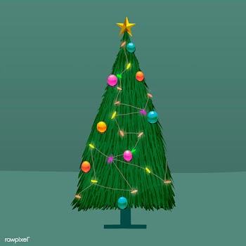 Hand drawn decorated Christmas tree | Free stock vector - 520272