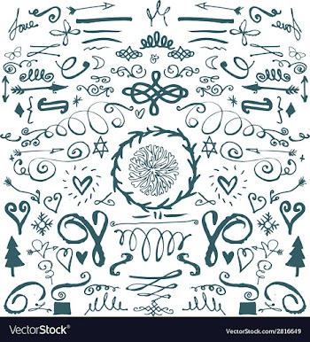 Hand drawn decorative doodles vector image
