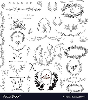 Hand drawn decorative floral vintage vector image
