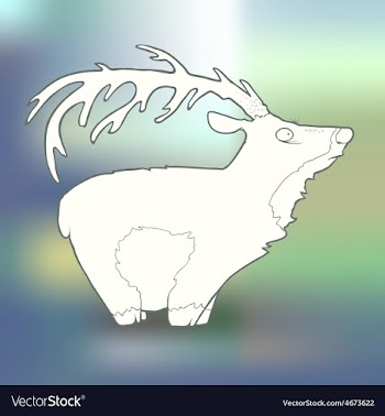 Hand-drawn deer with long vector image