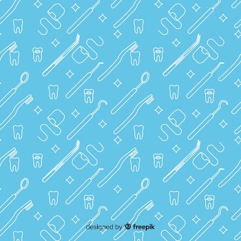 Hand drawn dental product pattern Free Vector