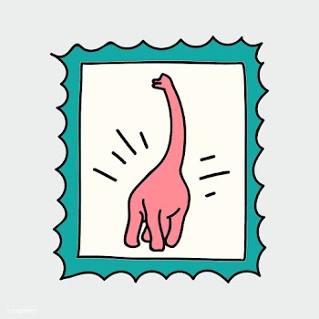 Hand drawn dinosaur on a stamp illustration | Free stock vector - 472261