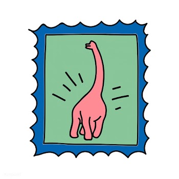 Hand drawn dinosaur on a stamp illustration | Free stock vector - 472274