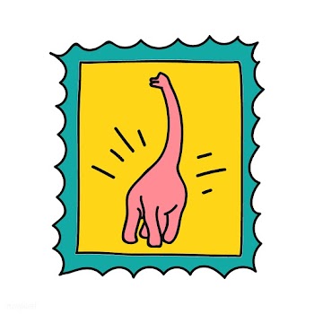 Hand drawn dinosaur on a stamp illustration | Free stock vector - 472282